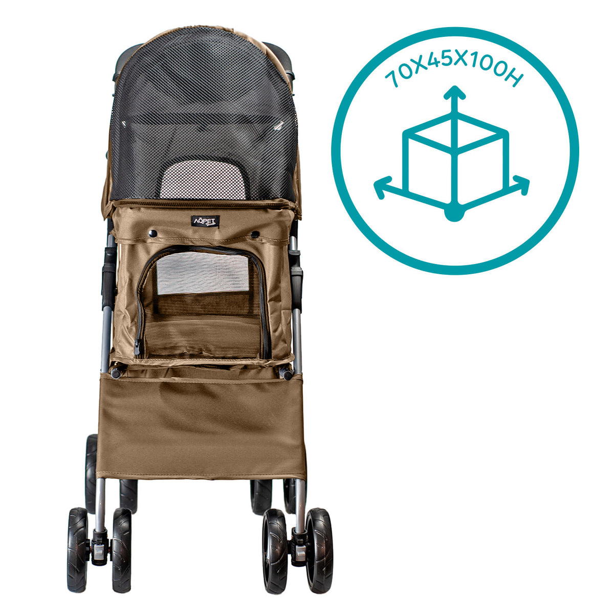 AQPET FRIENDS Bequemer und praktischer Kinderwagen für Hunde mittlerer/kleiner Größe für Hunde und Katzen Sichere Reise