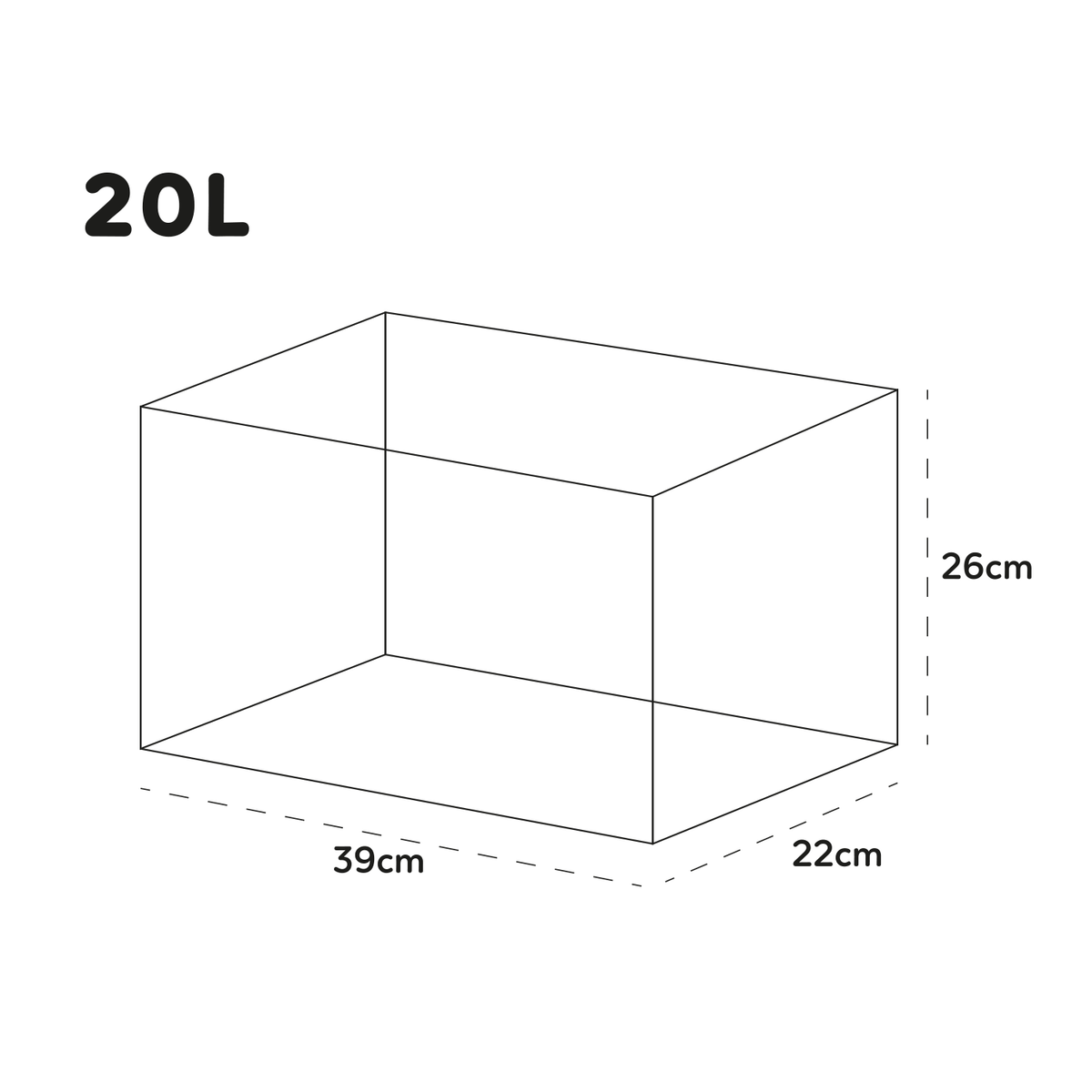 AQPET AQUARIUM ONE MINI AUS GLAS 20 LT 39x22x26h SCHWARZ
