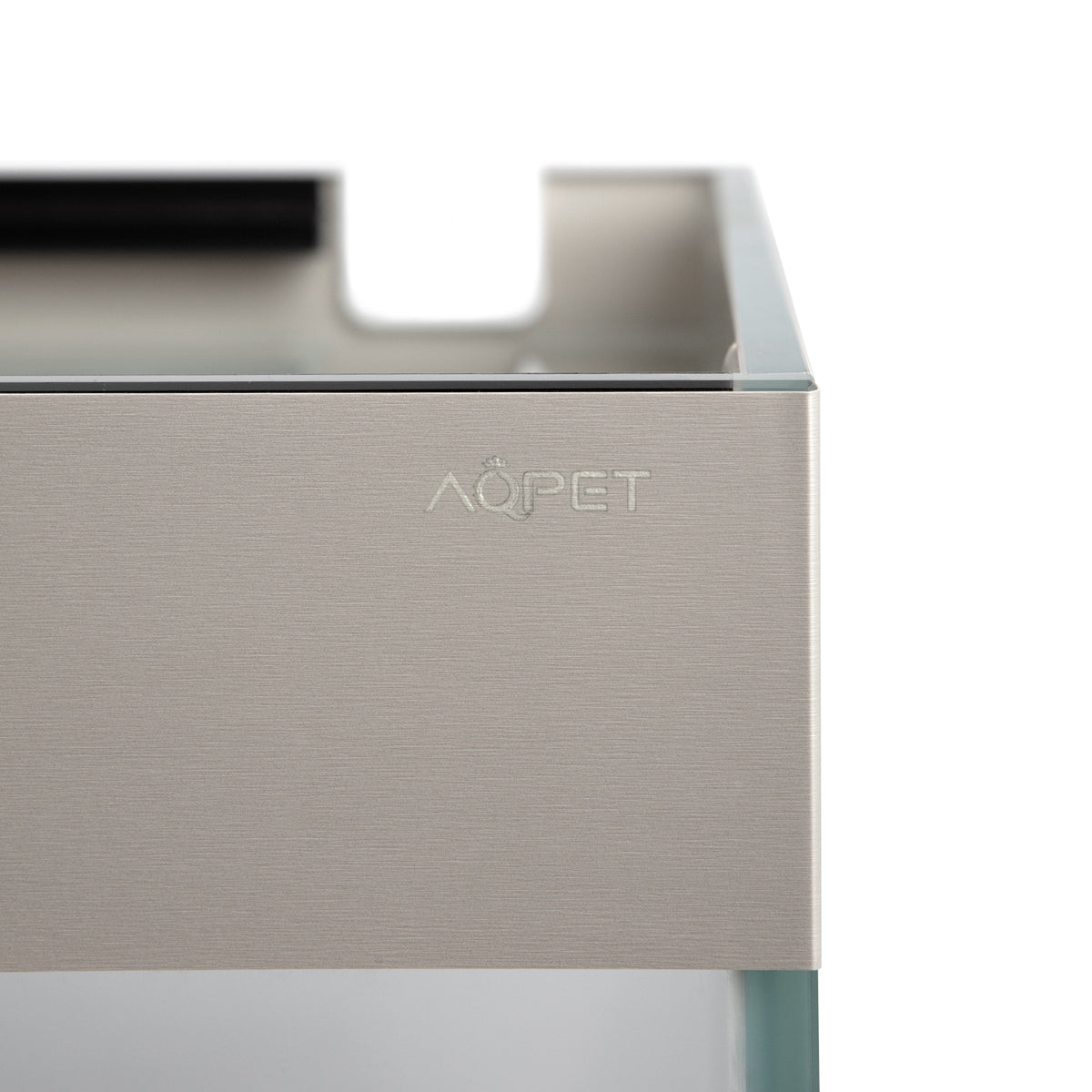 AQPET AQUARIUM RIVERIUM PLUS 90X50X55 H - 10 MM EXT. - MIT LED-BELEUCHTUNG, AUSSENFILTER UND SCHWARZEM UNTERSCHRANK