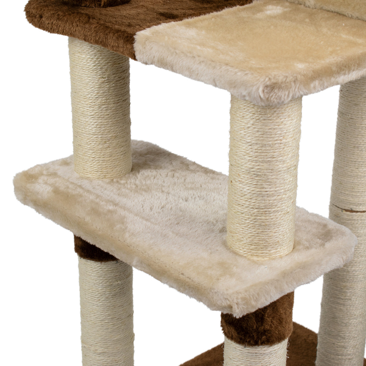 AQPET FRIENDS Kratzbaum Rom aus Sisal 123 cm Braun für Katzen Spielzeug Katze Entspannung und Spaß
