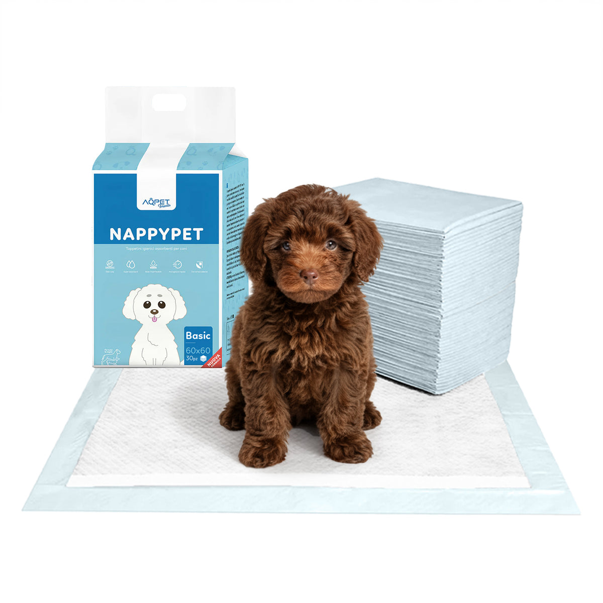 AQPET FRIENDS Trainingspads Basic Größe 30 Stück Für Hunde Ultra Saugfähig Geruchshemmend Wasserdicht Welpentraining Haushaltshygiene Tägliche Hygiene
