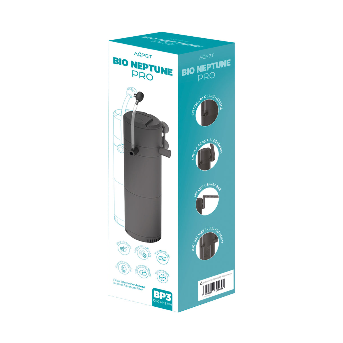 AQPET BIONEPTUNE PRO INNENFILTER - MIT FILTERMATERIALIEN (OHNE SCHLAUCH UND SPRÜHBALKEN)