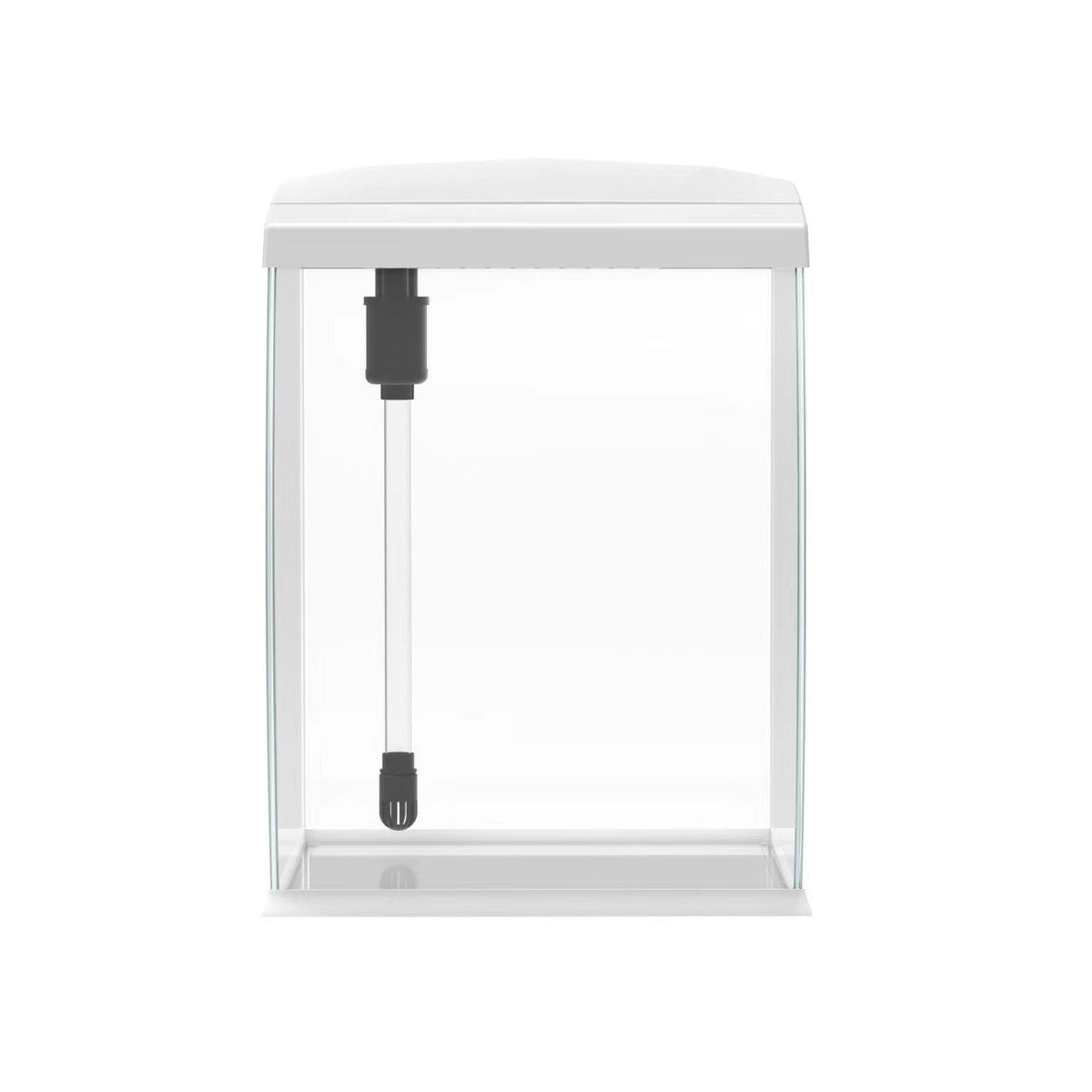 AQPET CURVE PANORAMA-AQUARIUM AUS GLAS FÜR DEN SCHREIBTISCH - MIT FILTER, HEIZER - WEISS