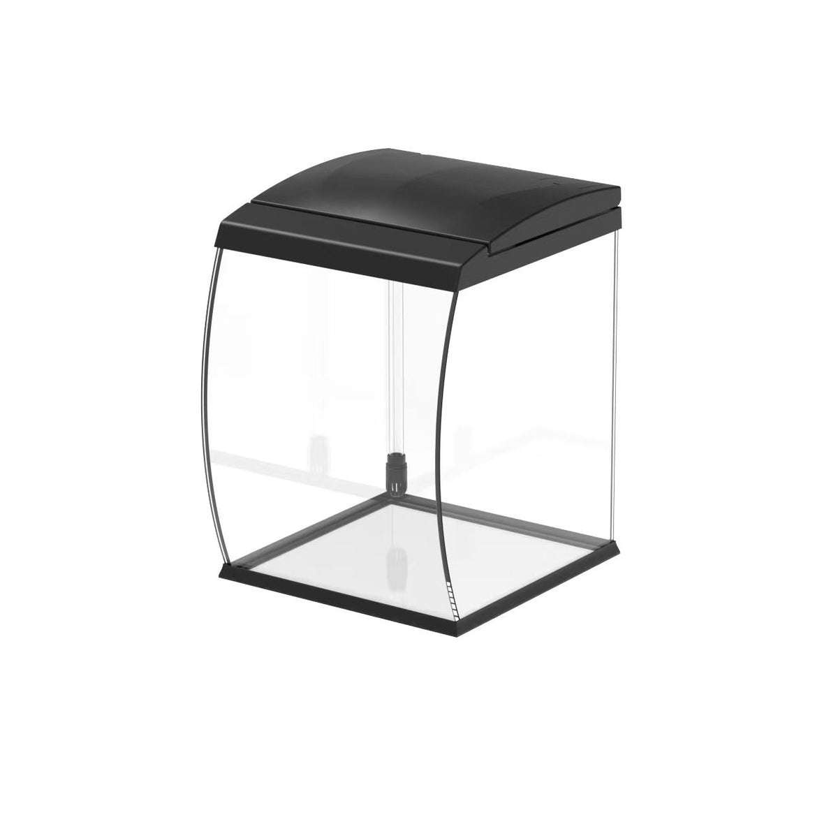 AQPET KURVEN PANORAMA-AQUARIUM AUS GLAS FÜR DEN SCHREIBTISCH – MIT FILTER, HEIZUNG – SCHWARZ