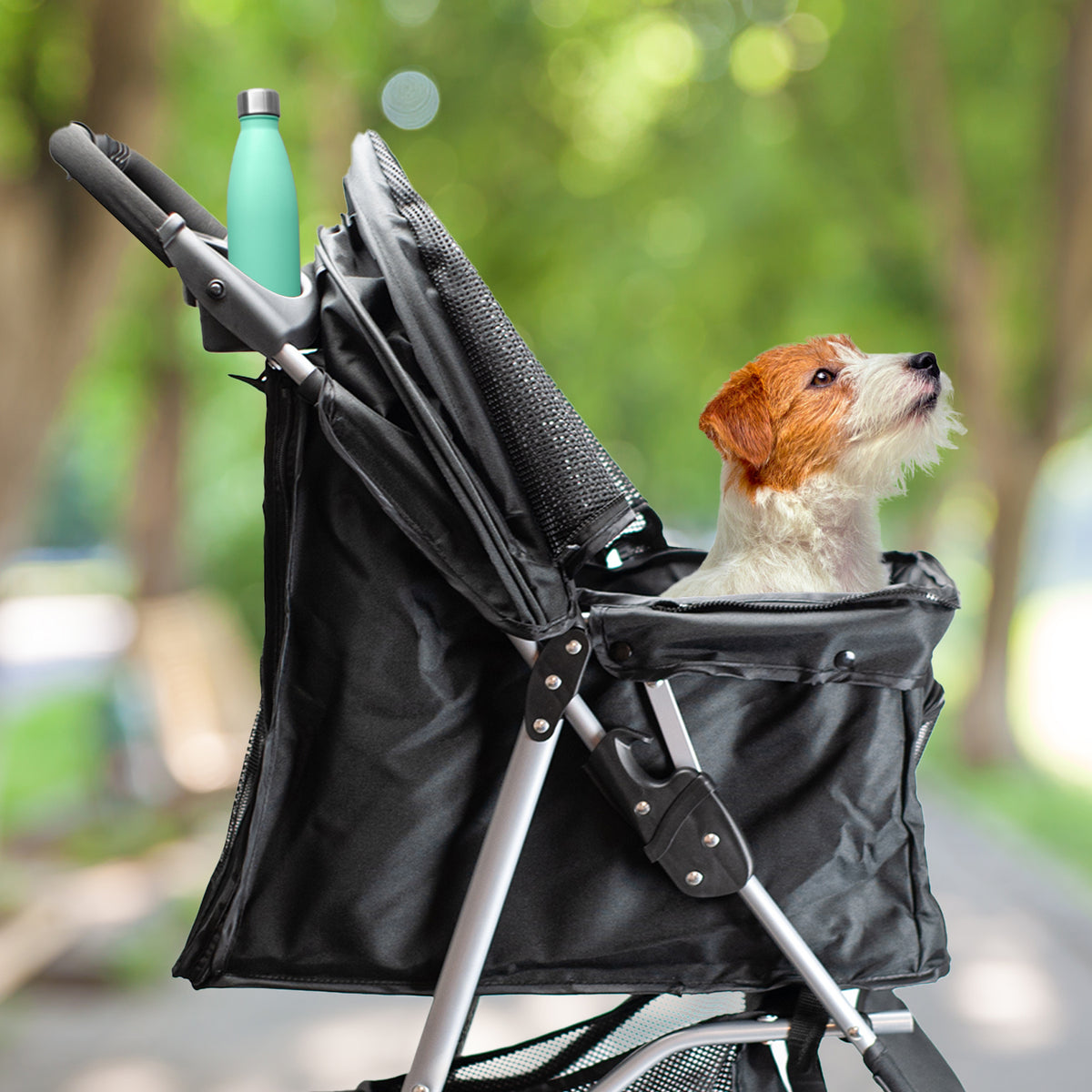 AQPET FRIENDS Bequemer und praktischer Kinderwagen für Hunde mittlerer/kleiner Größe für Hunde und Katzen Sichere Reise