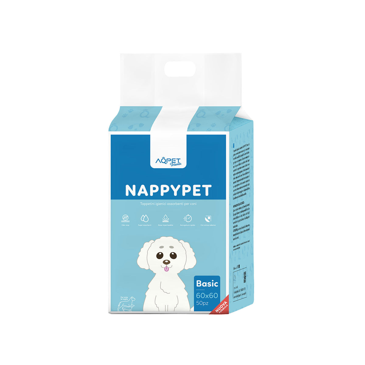 AQPET FRIENDS Trainingsunterlagen Basic Größe 50 Stk. Für Hunde Ultra Saugfähig Geruchsneutral Wasserdicht Welpentraining Haushaltshygiene Tägliche Hygiene
