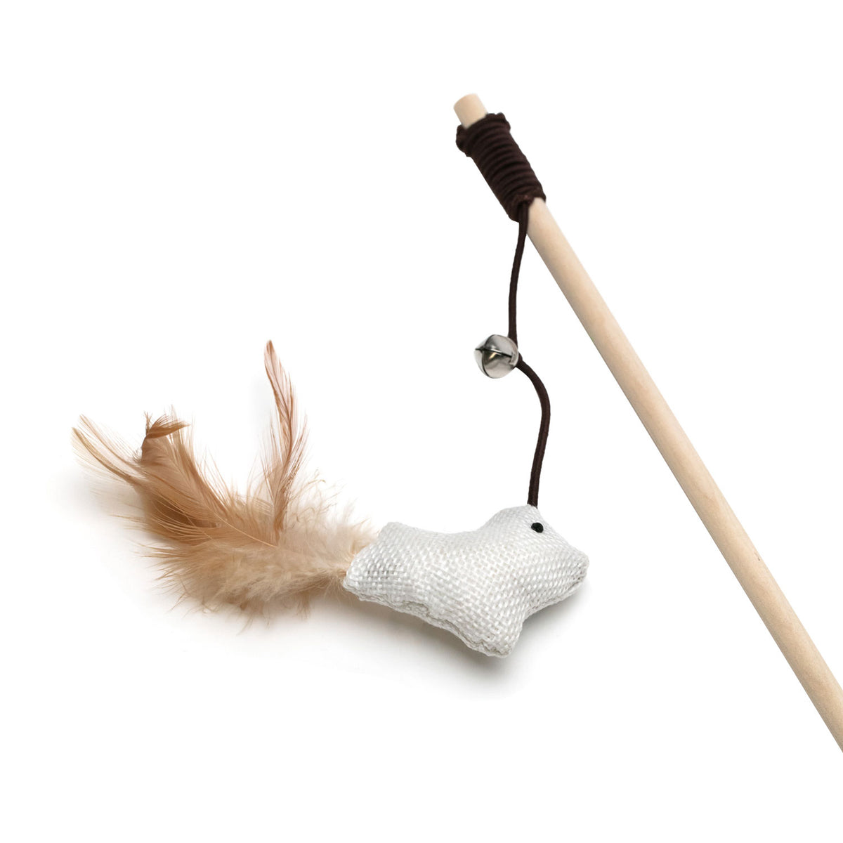 AQPET FRIENDS Katzenspielzeug Stab mit Plüsch und Federn - 3x15/40 cm Katzenspielzeug
