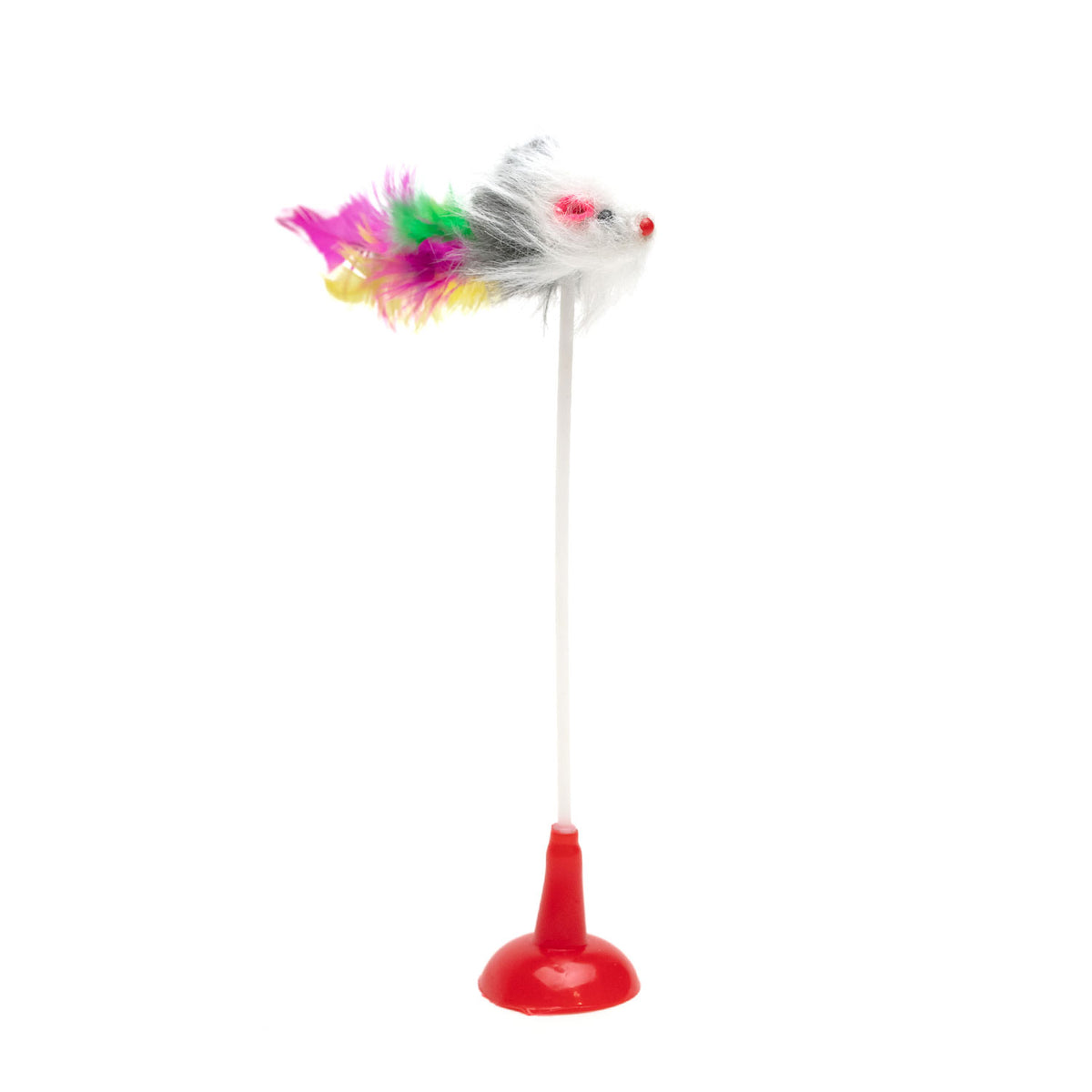 AQPET FRIENDS Katzenspielzeug Maus an Spirale mit Saugnapf – 20 cm Katzenspielzeug
