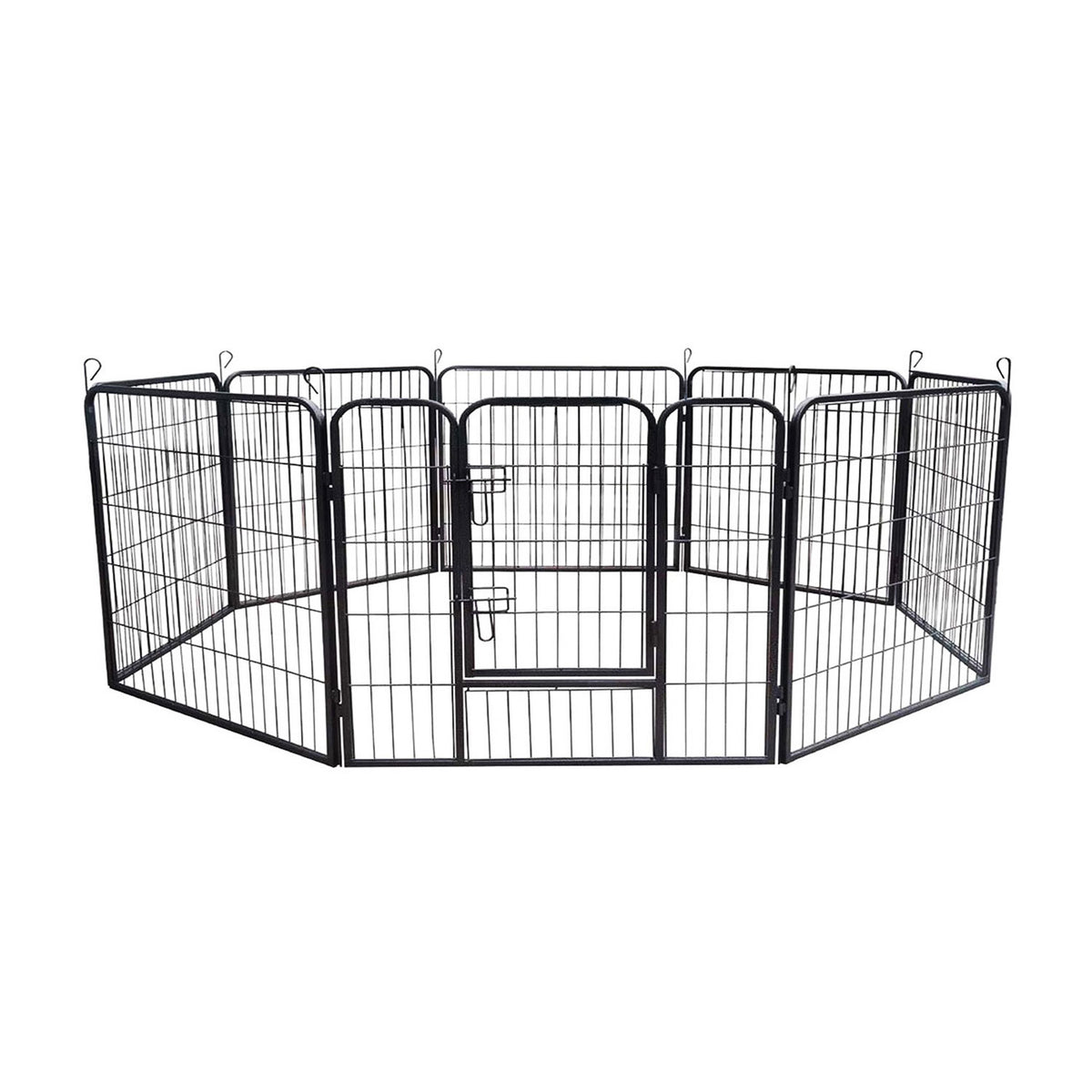 AQPET FRIENDS Modulares Gehege 80x80 cm für Hunde, Katzen, Kaninchen und Nagetiere – 8 robuste Paneele für Innen und Außen, sicher und leicht zu montieren, ideal für Haus und Garten