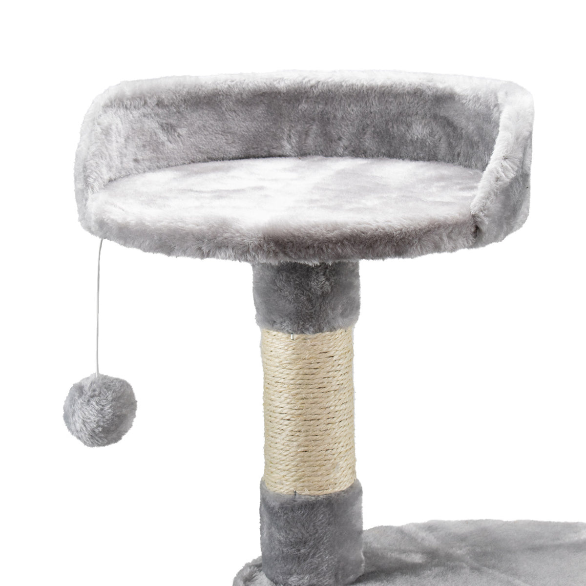 AQPET FRIENDS Kratzbaum Amsterdam 112 cm mit Katzenhöhle Katzenbaum Spielplatz Kratzbaum für Katzen Farbe Grau