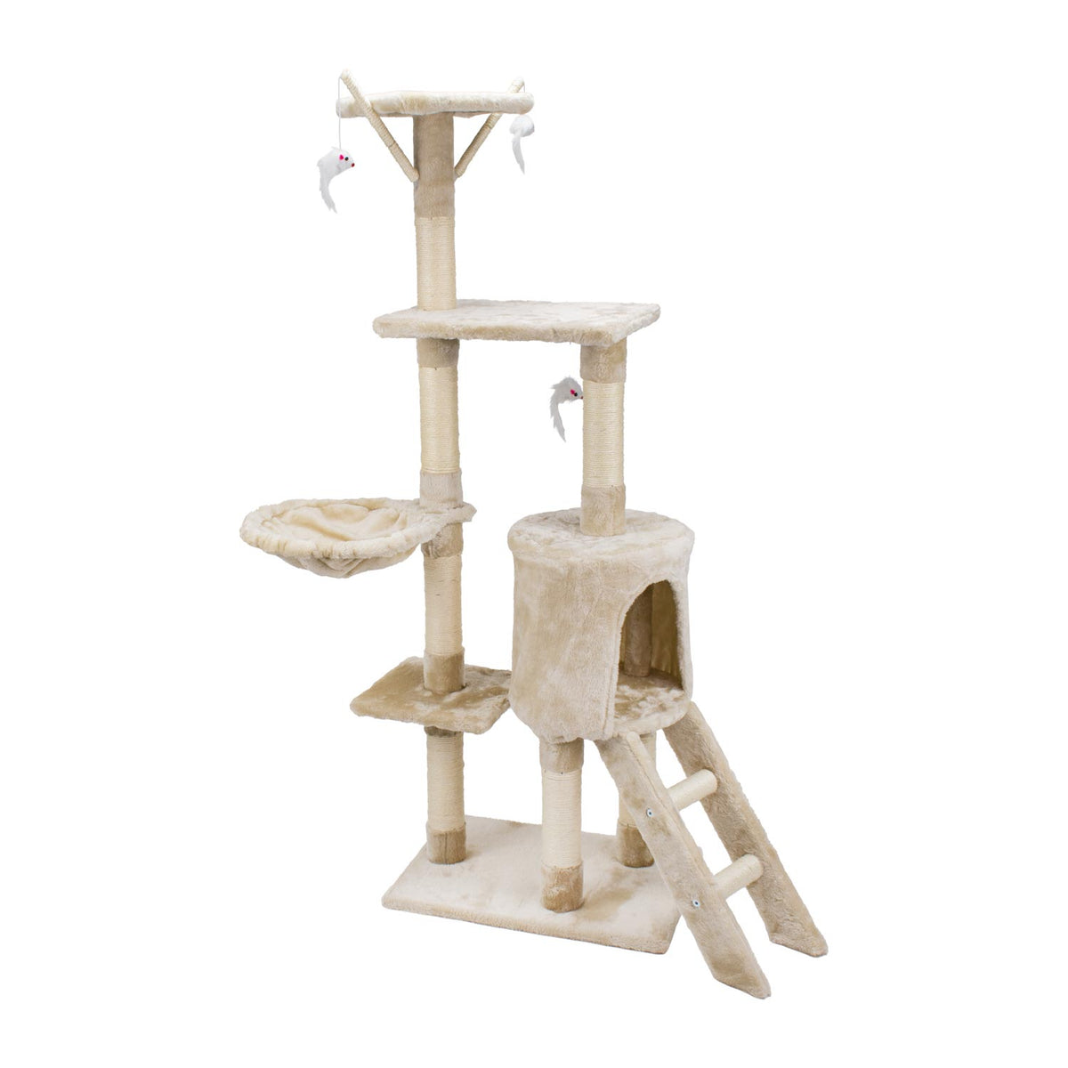 AQPET FRIENDS Kratzbaum Paris aus Sisal 138 cm für Katzen, Spielzeug Katze Entspannung & Spaß