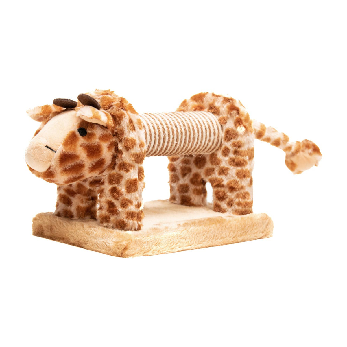 AQPET FRIENDS Kratzbaum aus Sisal und Plüsch für den Spielspaß Ihrer Katze, Giraffe, Maße 56x18x18 cm