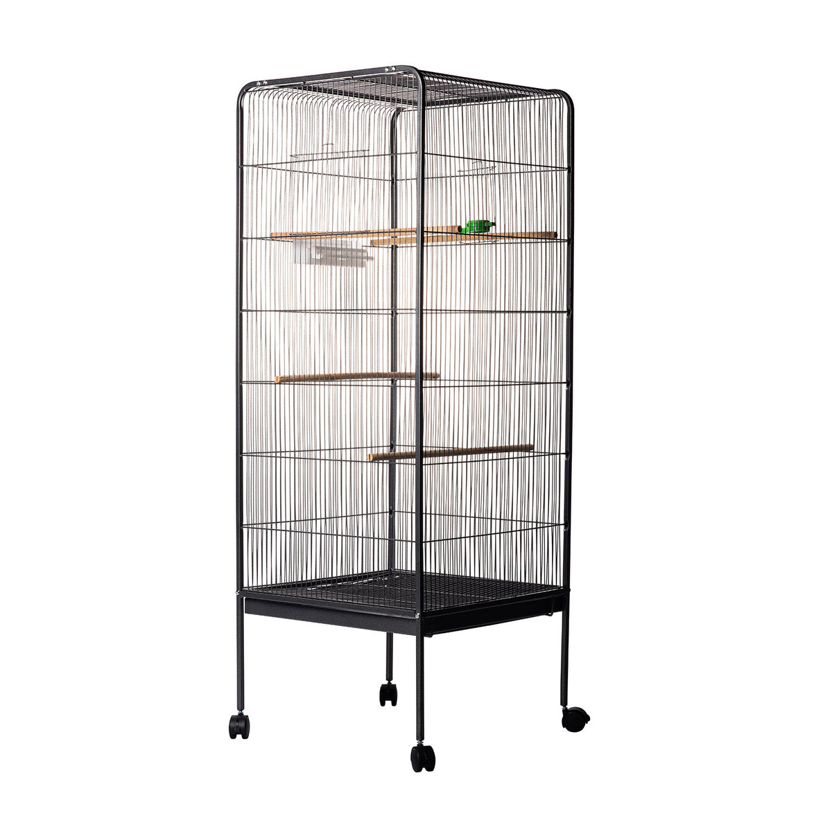 AQPET FRIENDS Voliere für Vögel, Kanarienvögel und Geflügel, vollständiger Metallkäfig ohne Dach, für den Innenbereich geeignet, Maße 146x54x54 cm, Farbe Schwarz