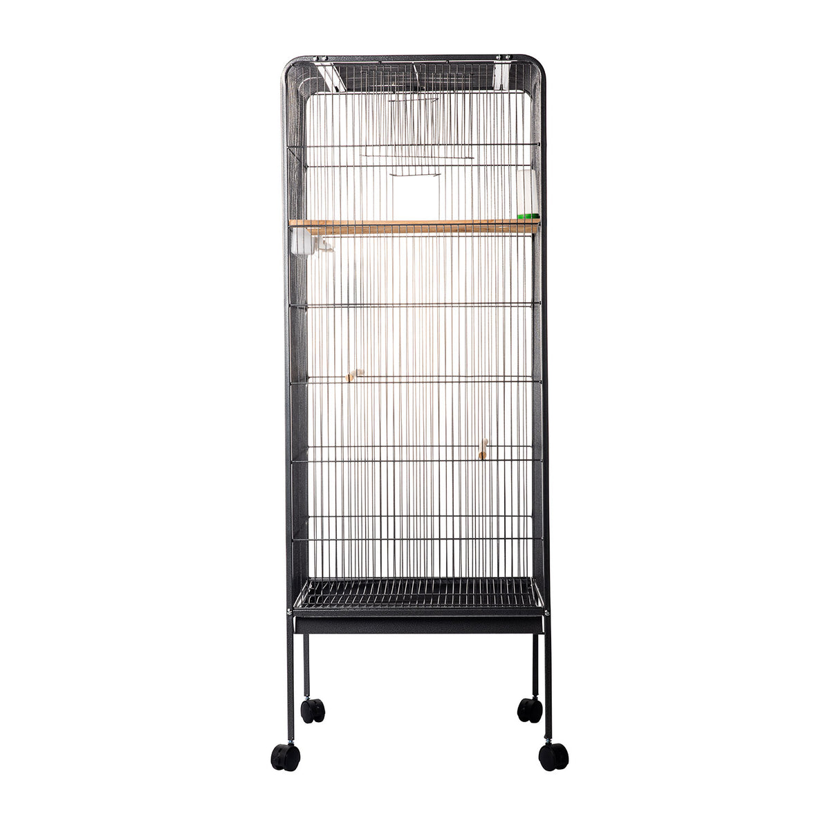 AQPET FRIENDS Voliere für Vögel, Kanarienvögel und Geflügel, vollständiger Metallkäfig ohne Dach, für den Innenbereich geeignet, Maße 146x54x54 cm, Farbe Schwarz