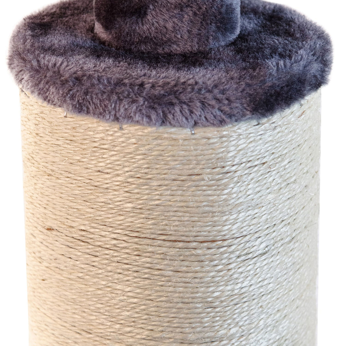 AQPET FRIENDS Kratzbaum aus Sisal und Stoff mit Plattform, 58 cm hoch für den ultimativen Spaß Ihrer Katze, Farbe Grau