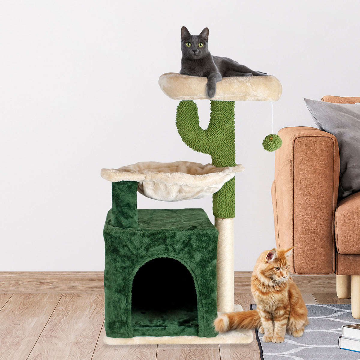 AQPET FRIENDS Kratzbaum Mexico 40X30X75 Cm Für Katzen Spielzeug Katze Entspannung Und Spaß