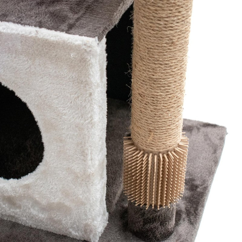 AQPET FRIENDS Kratzbaum Sidney – 140 cm Beige/Braun Für Katzen Spielzeug Katze Entspannung Und Spaß