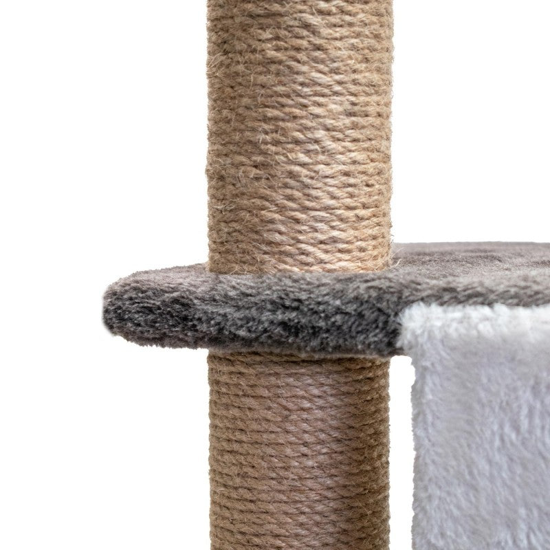 AQPET FRIENDS Kratzbaum Sidney – 140 cm Beige/Braun Für Katzen Spielzeug Katze Entspannung Und Spaß