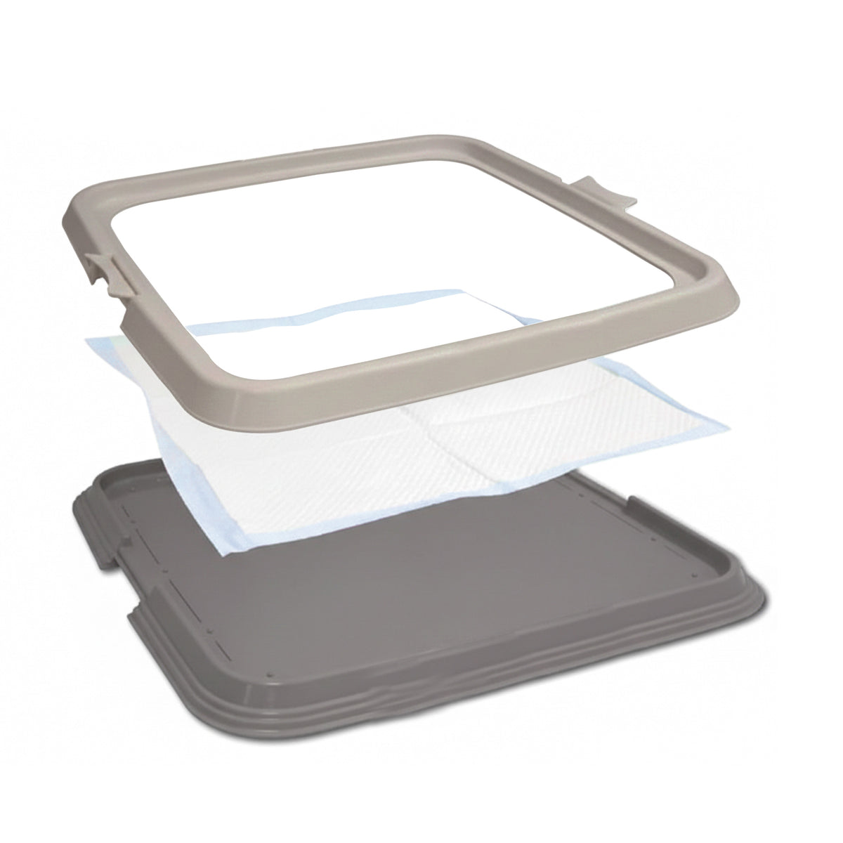 AQPET FRIENDS Hundetoilette mit Saugmattenhalterung 60x60 cm, rutschfester Boden für Hygieneunterlagen, ideal für Welpentraining und den Hausgebrauch