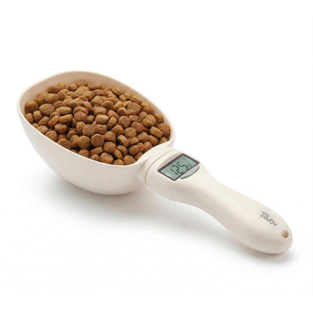 AQPET FRIENDS Digitale Futterwaage für Hunde mit gut ablesbarem LCD-Display, präziser Dosierlöffel für Futter und Trockenfutter, Gewicht bis zu 800 g.