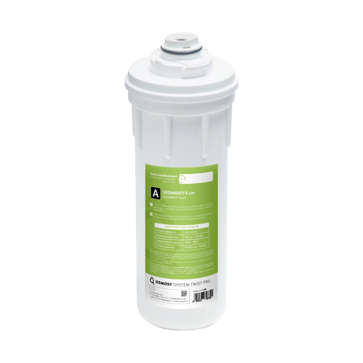 AQPET SEDIMENTFILTER-ERSATZKARTUSCHE FÜR TWIST PRO OSMOSEANLAGE MIT SCHNELLVERSCHLUSS