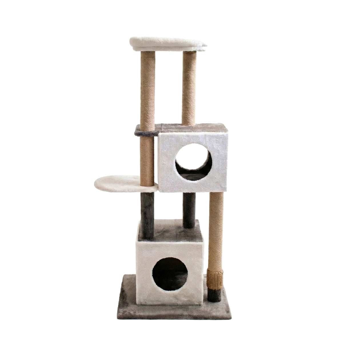 AQPET FRIENDS Kratzbaum Sidney – 140 cm Beige/Braun Für Katzen Spielzeug Katze Entspannung Und Spaß