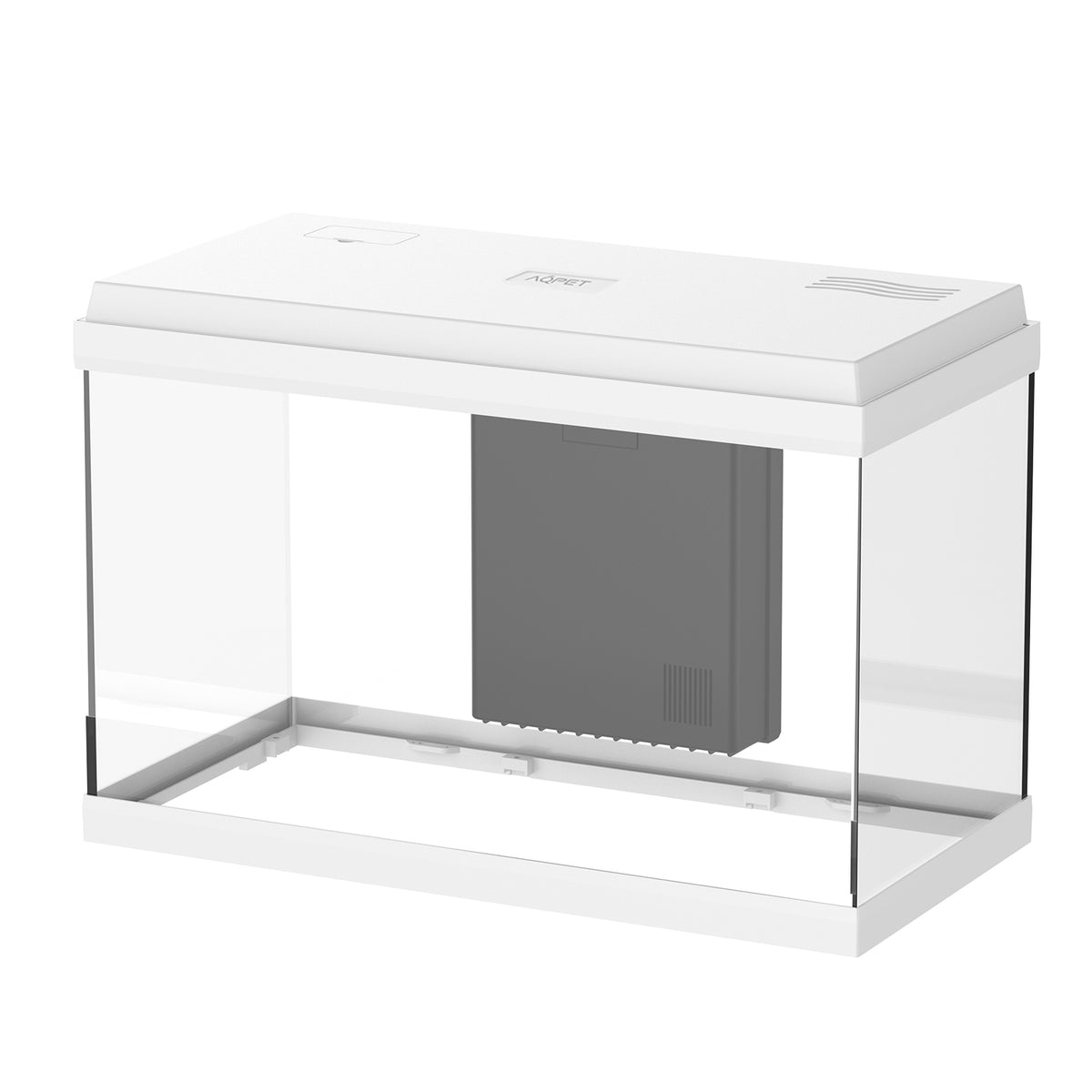 AQPET AQUARIUM SIMPLY LED 60 WEISS KOMPLETT MIT BELEUCHTUNG, FILTER UND HEIZER - 59X30X39 H CM
