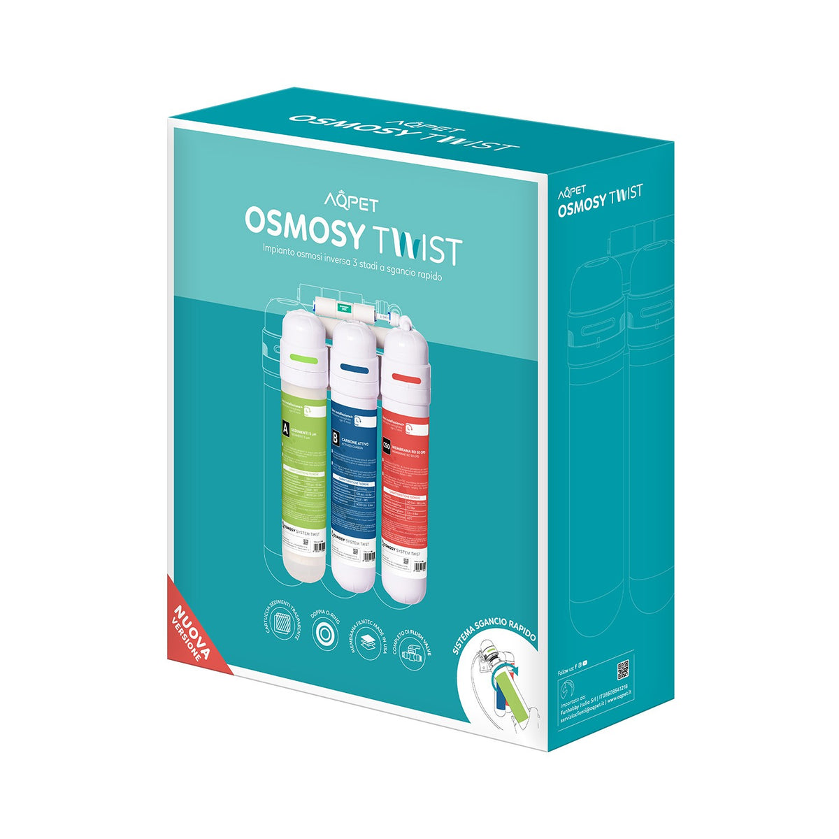 AQPET OSMOSY TWIST UMKEHROSMOSEANLAGE TWIST 3 STUFEN FILMATTEC NEUES SCHNELLWECHSELSYSTEM