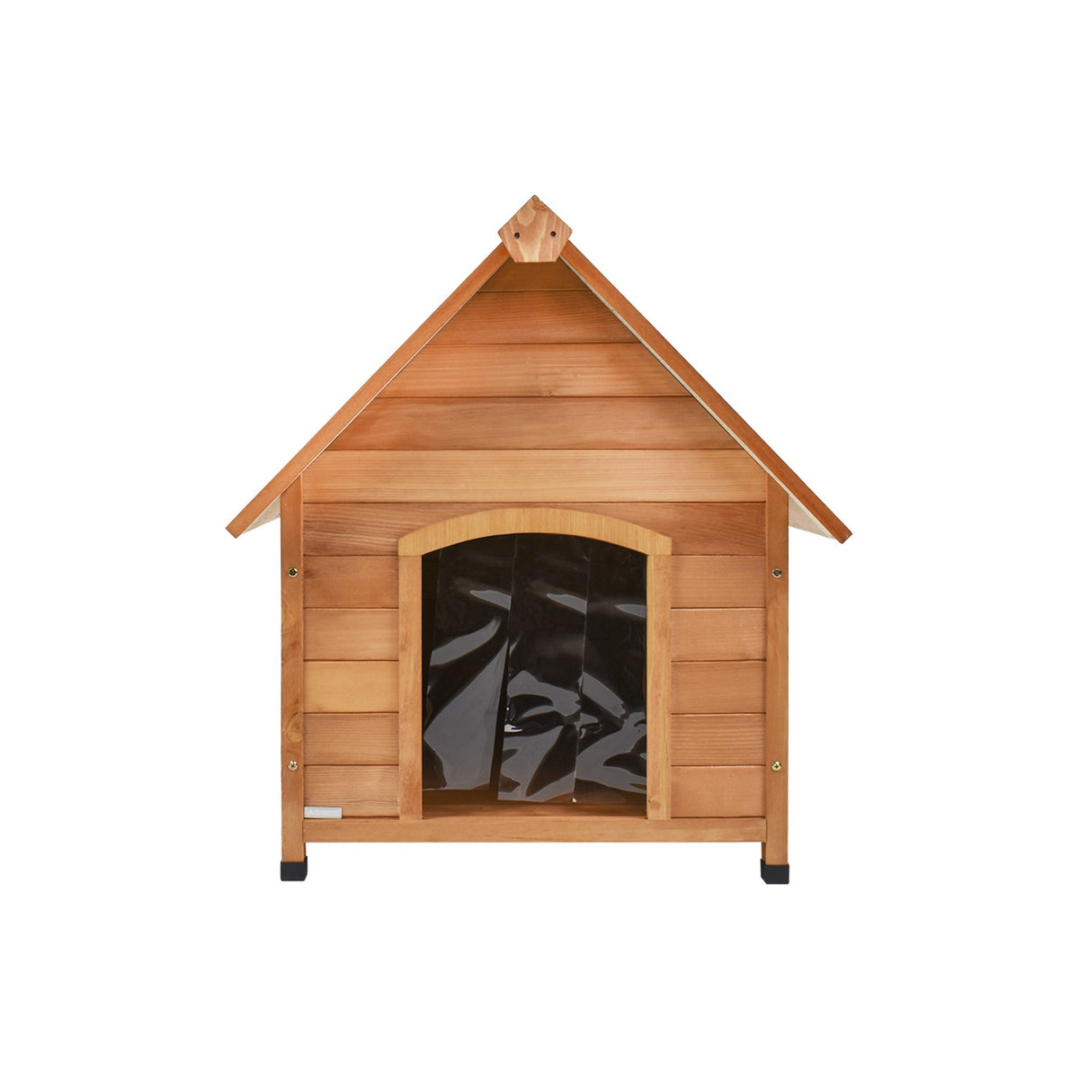 AQPET FRIENDS Suite Hundehütte aus Holz mit Schrägdach, komplett mit Thermovorhang für Hunde und Katzen