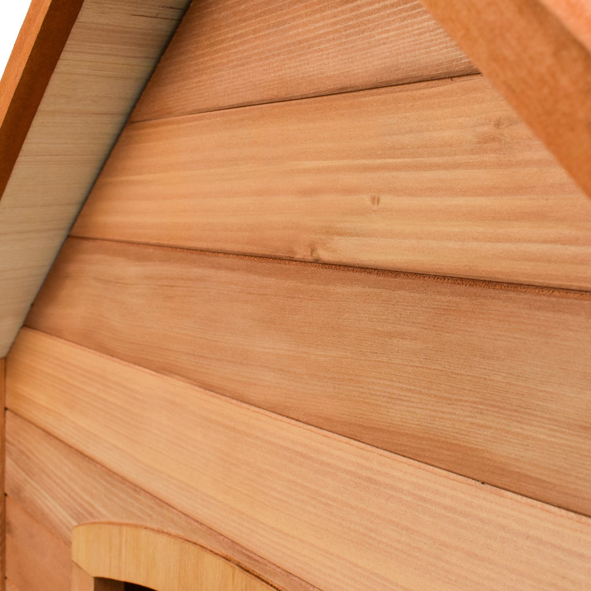 AQPET FRIENDS Suite Hundehütte aus Holz mit Schrägdach, komplett mit Thermovorhang für Hunde und Katzen