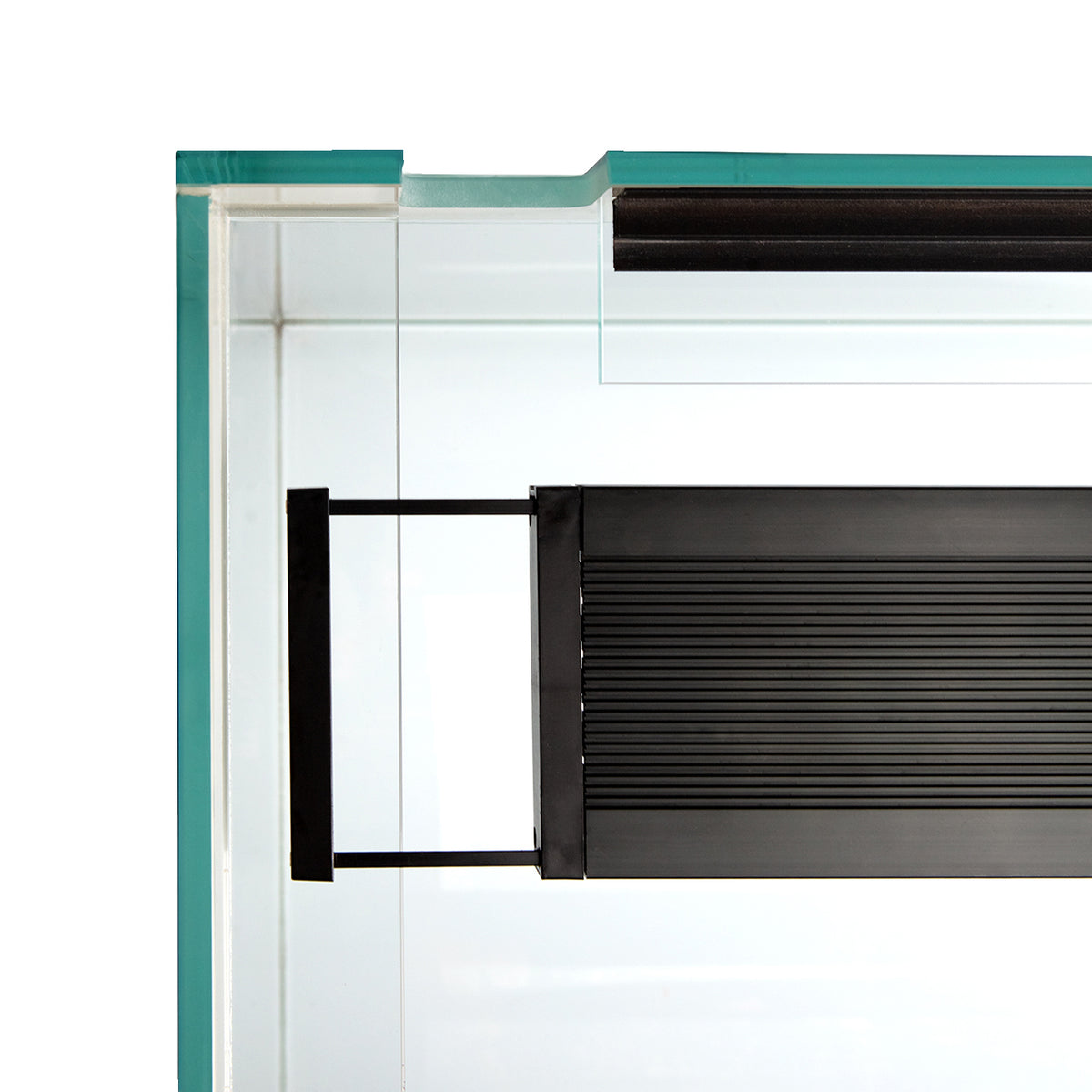 AQPET AQUARIUM RIVERIUM PLUS 90X50X55 H - 10 MM EXT. - MIT LED-BELEUCHTUNG, AUSSENFILTER UND SCHWARZEM UNTERSCHRANK