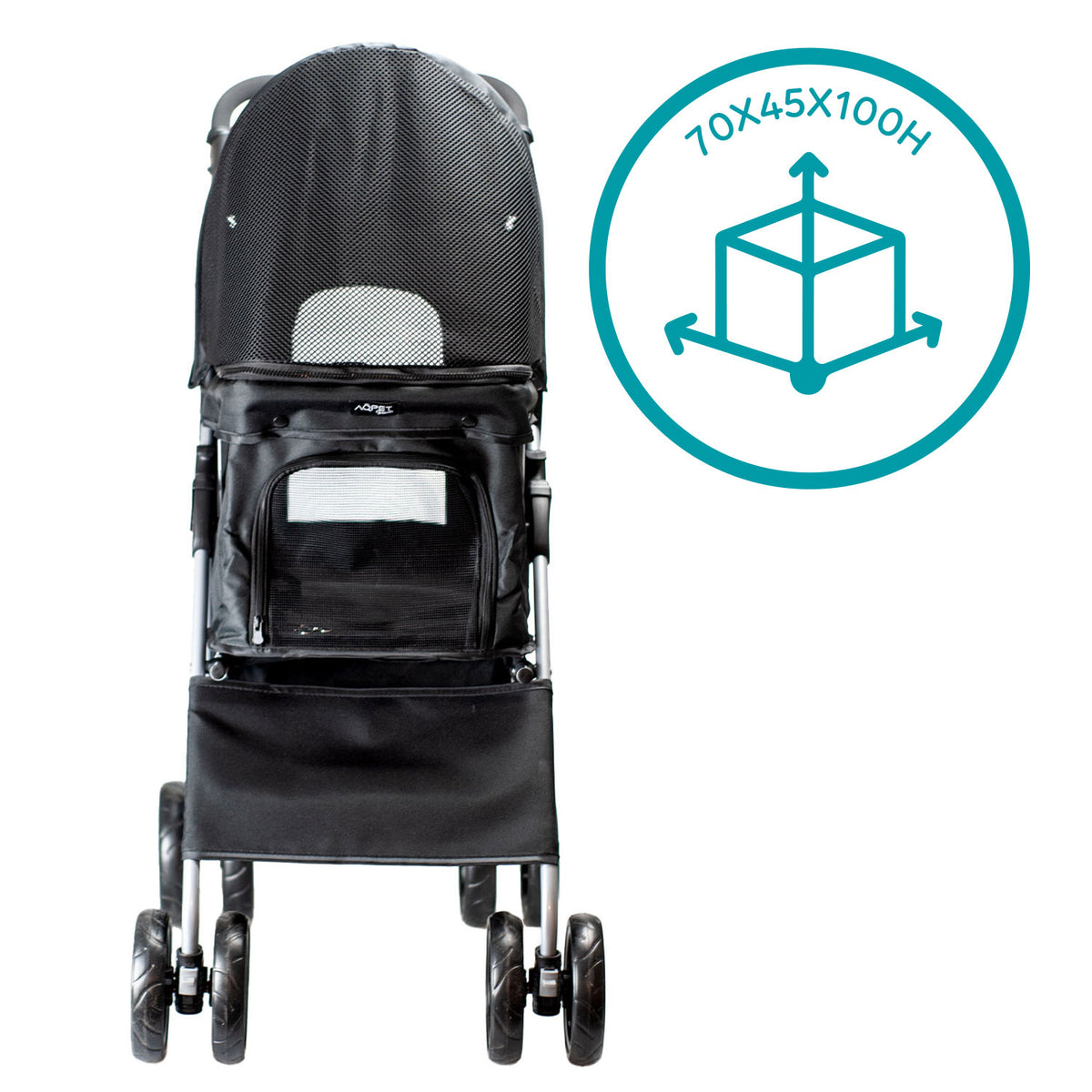 AQPET FRIENDS Bequemer und praktischer Kinderwagen für Hunde mittlerer/kleiner Größe für Hunde und Katzen Sichere Reise