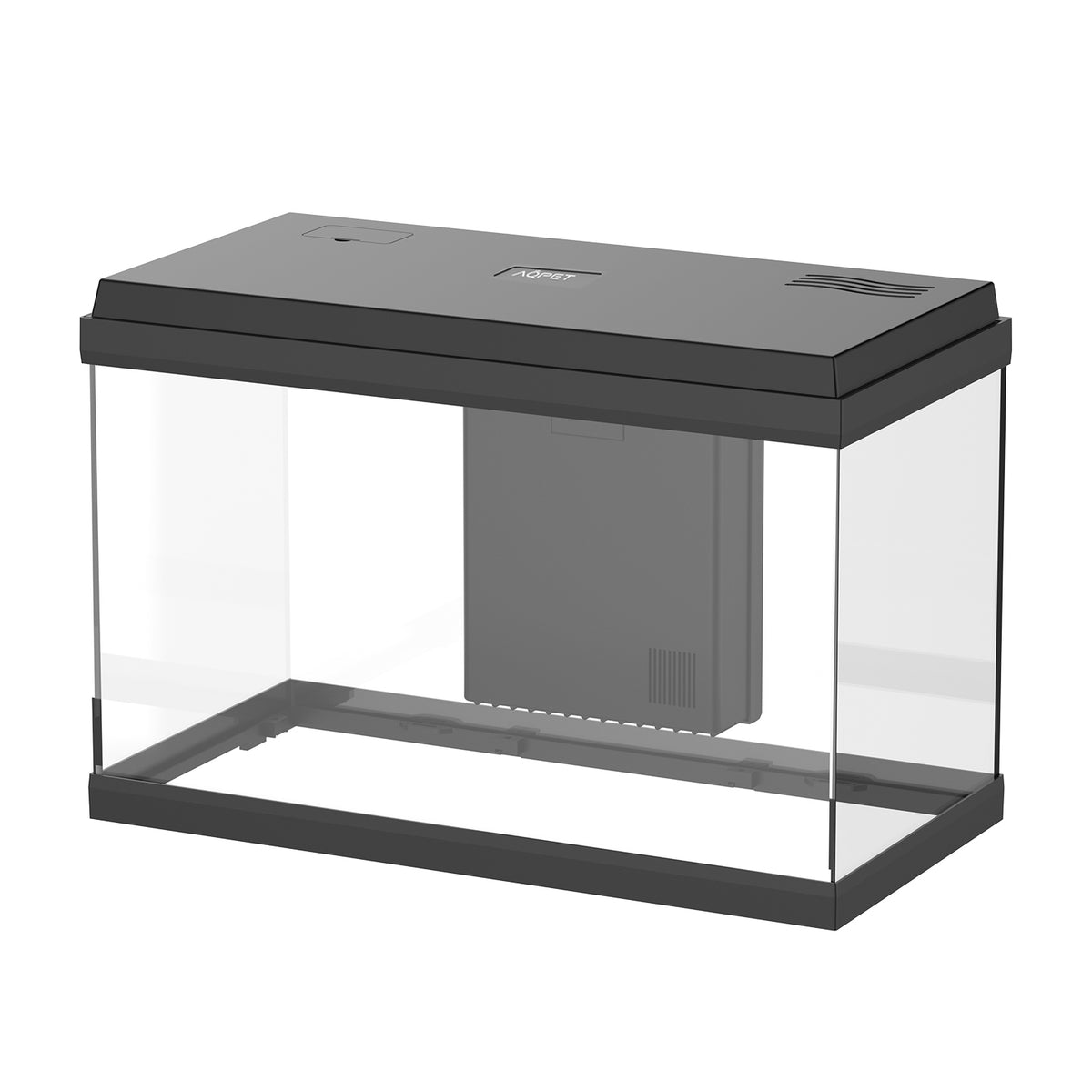 AQPET AQUARIUM SIMPLY LED 60 SCHWARZ KOMPLETT MIT BELEUCHTUNG, FILTER UND HEIZER - 59X30X39 H CM