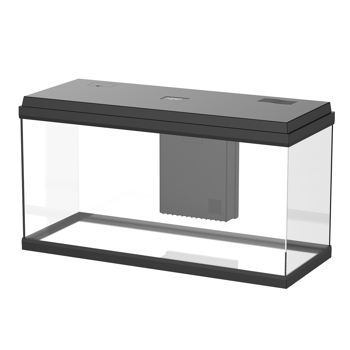 AQPET ACQUARIO SIMPLY LED 100 SCHWARZ KOMPLETT MIT DOPPELBELEUCHTUNG FILTER UND HEIZER - 80X32X45 H CM