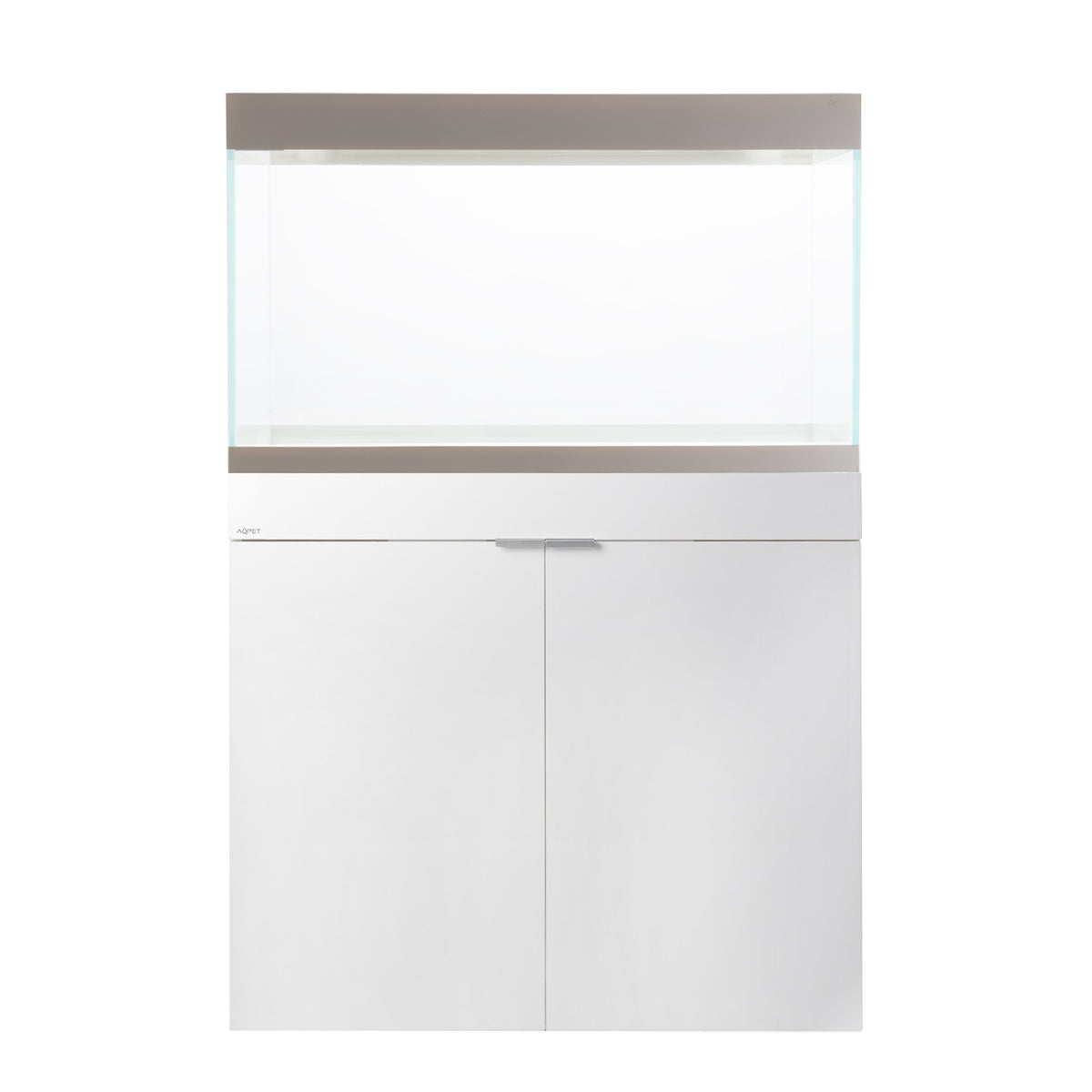 AQPET AQUARIUM RIVERIUM PLUS 90X50X55 H - 10 MM EXT. - MIT LED-BELEUCHTUNG, AUSSENFILTER UND WEISSEM UNTERSCHRANK