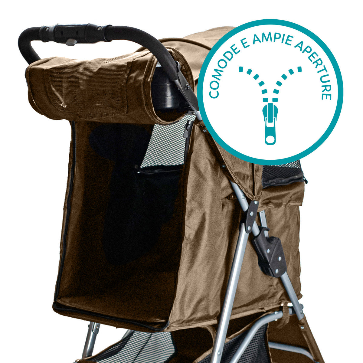 AQPET FRIENDS Bequemer und praktischer Kinderwagen für Hunde mittlerer/kleiner Größe für Hunde und Katzen Sichere Reise
