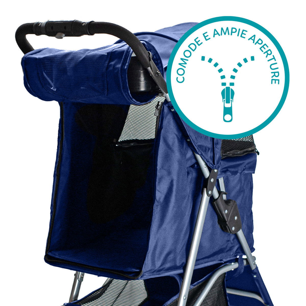 AQPET FRIENDS Bequemer und praktischer Kinderwagen für Hunde mittlerer/kleiner Größe für Hunde und Katzen Sichere Reise