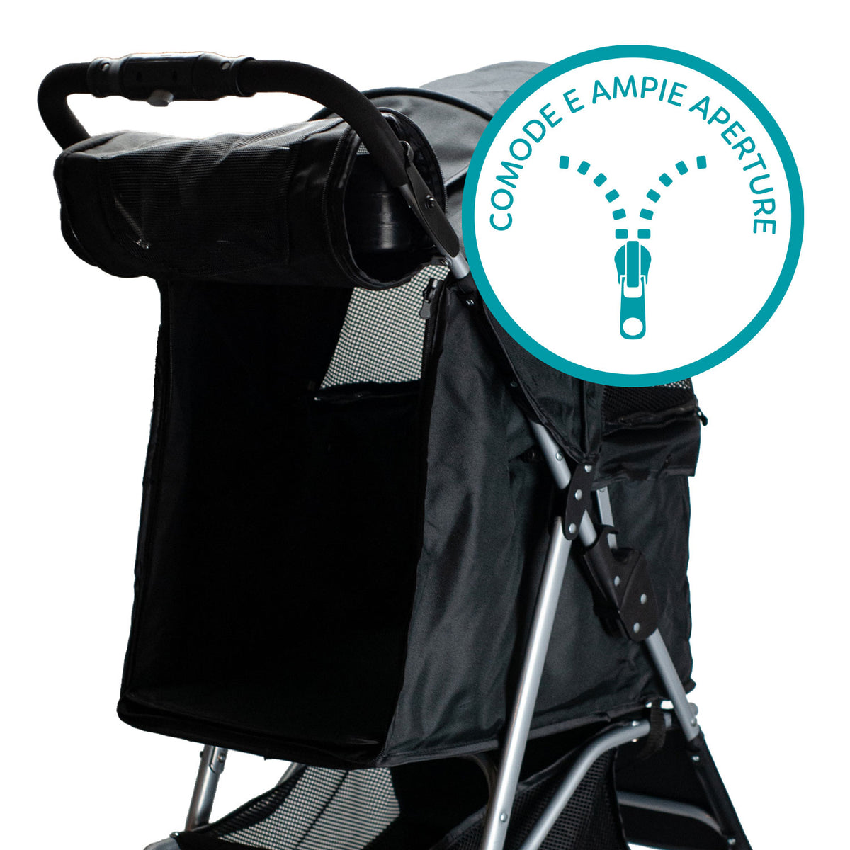 AQPET FRIENDS Bequemer und praktischer Kinderwagen für Hunde mittlerer/kleiner Größe für Hunde und Katzen Sichere Reise