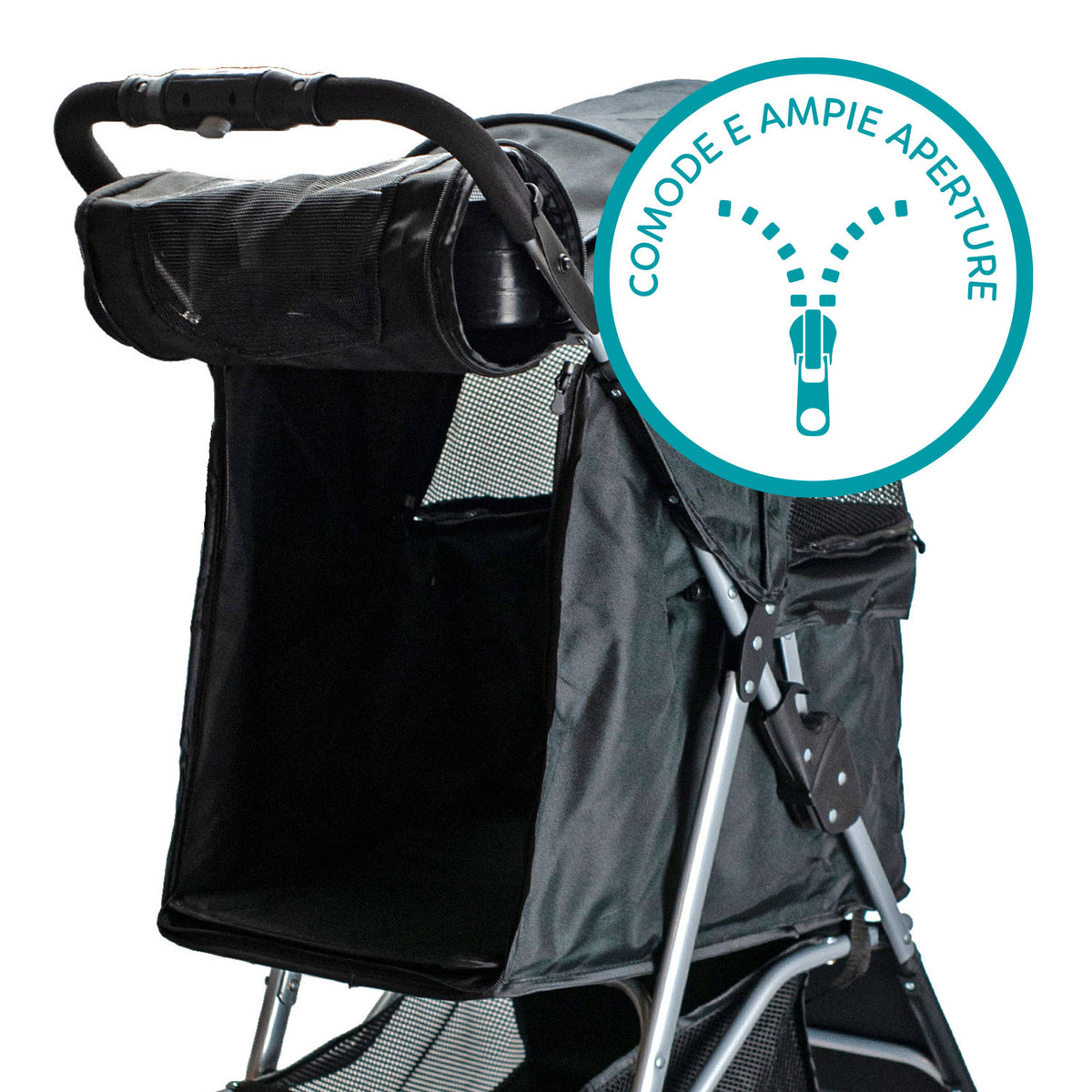 AQPET FRIENDS Bequemer und praktischer Kinderwagen für Hunde mittlerer/kleiner Größe für Hunde und Katzen Sichere Reise