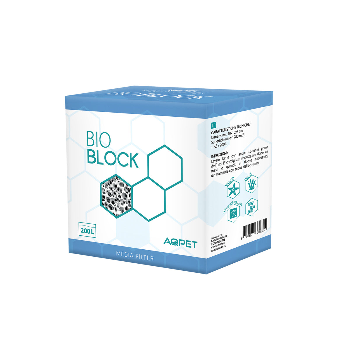 AQPET FILTERMATERIAL BIO BLOCK ZIEGEL 10X10X5CM