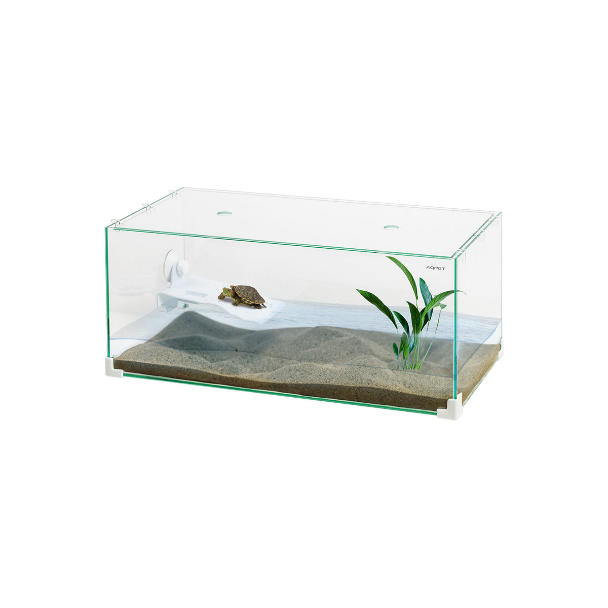 AQPET GLAS-SCHILDKRÖTENBECKEN TORTUGA 40 - 40X24X17 CM MIT INSEL