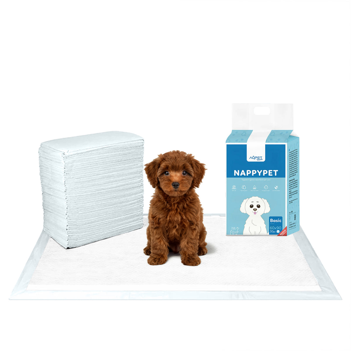 AQPET FRIENDS Trainingspads Basic Größe 30 Stück Für Hunde Ultra Saugfähig Geruchshemmend Wasserdicht Welpentraining Haushaltshygiene Tägliche Hygiene