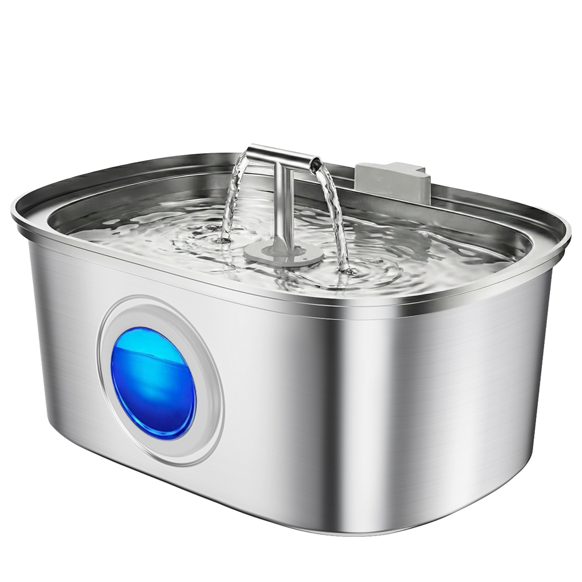 AQPET FRIENDS Trinkbrunnen für Katzen aus Edelstahl 3.2L – Ultra-leiser automatischer Wasserspender mit Mehrschichtfilter – Trinkbrunnen für Katzen und Hunde, immer sauberes Wasser