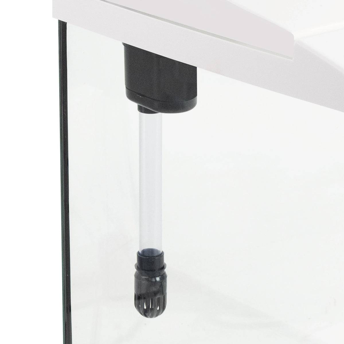 AQPET CURVE PANORAMA-AQUARIUM AUS GLAS FÜR DEN SCHREIBTISCH - MIT FILTER, HEIZER - WEISS