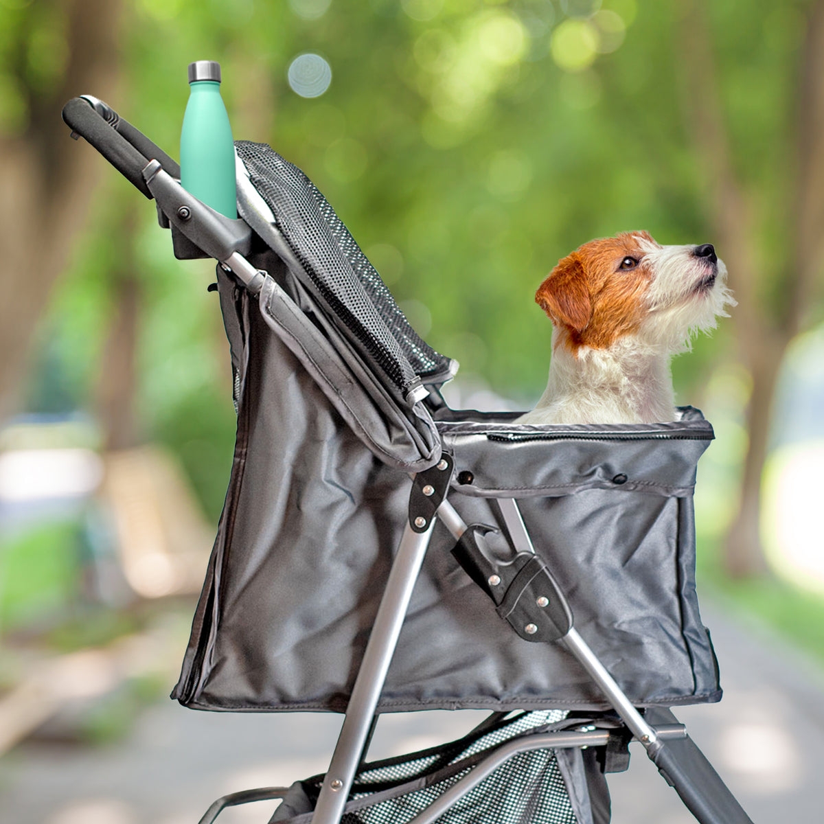 AQPET FRIENDS Bequemer und praktischer Kinderwagen für Hunde mittlerer/kleiner Größe für Hunde und Katzen Sichere Reise