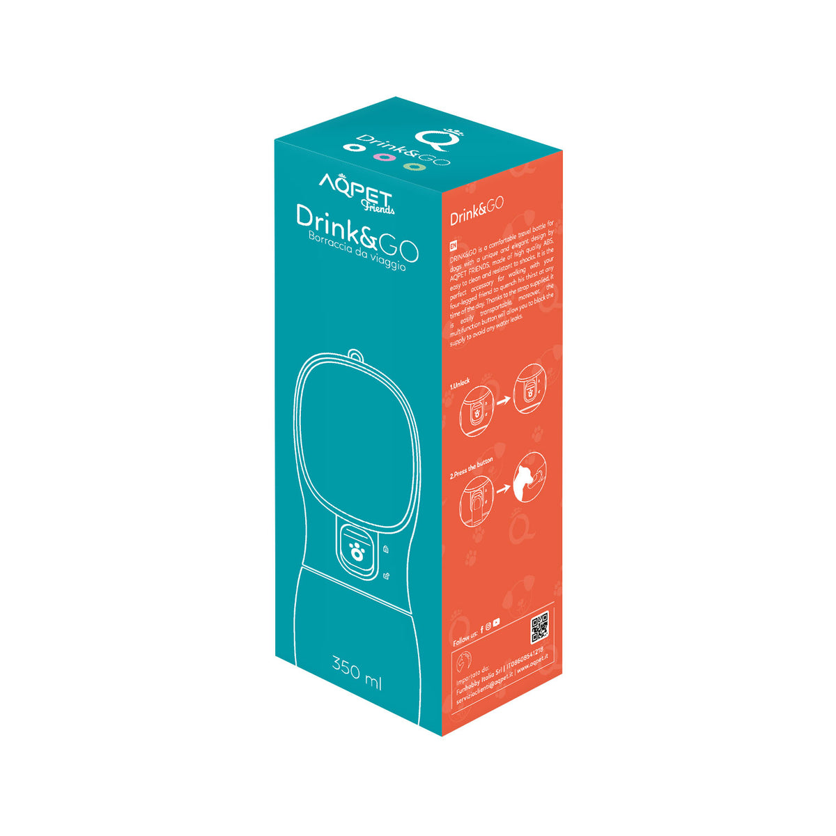 AQPET FRIENDS Drink&go Reise-Trinkflasche