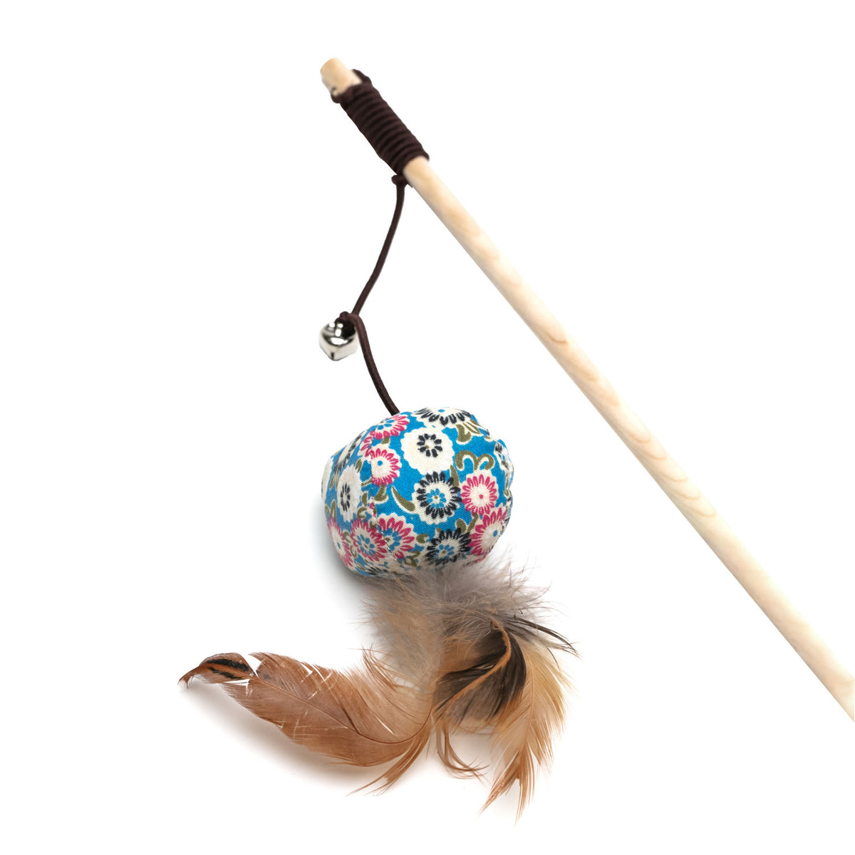AQPET FRIENDS Katzenspielzeug Stab mit Stofftieren und Federn - 40 cm Katzenspielzeug