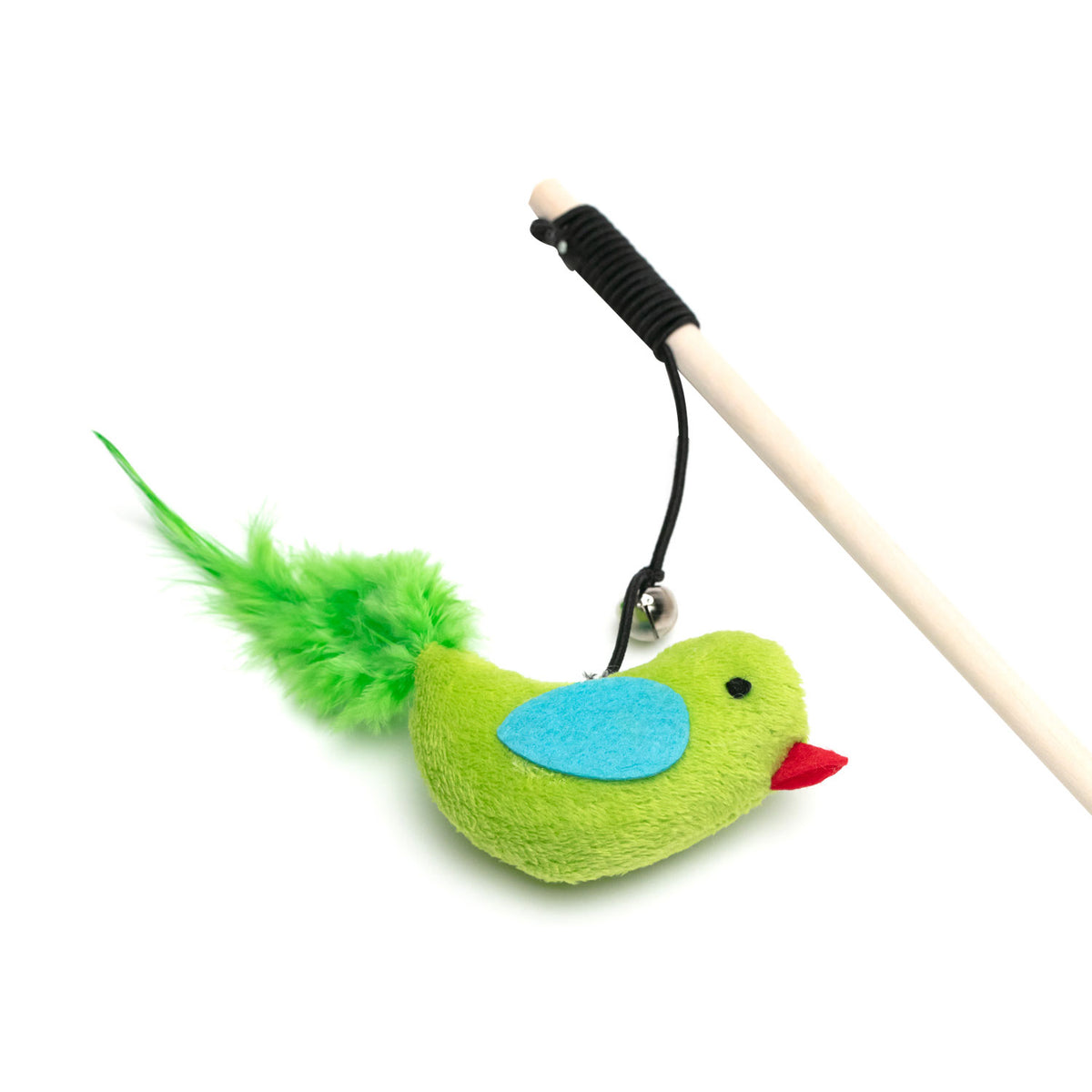 AQPET FRIENDS Katzenspielzeug Stab mit Stoffpapagei und Glöckchen – 40 cm Katzenspielzeug