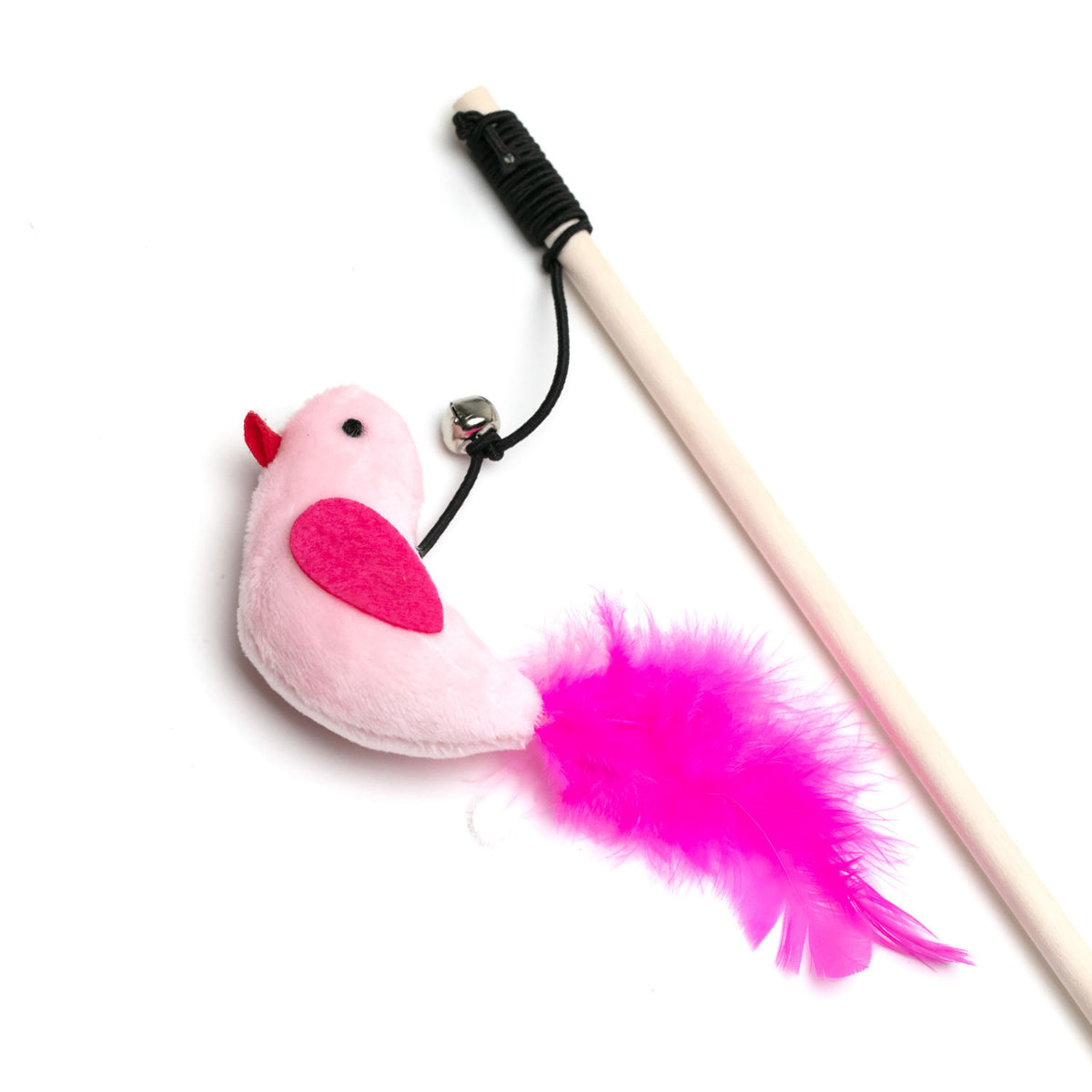 AQPET FRIENDS Katzenspielzeug Stab mit Stoffpapagei und Glöckchen – 40 cm Katzenspielzeug