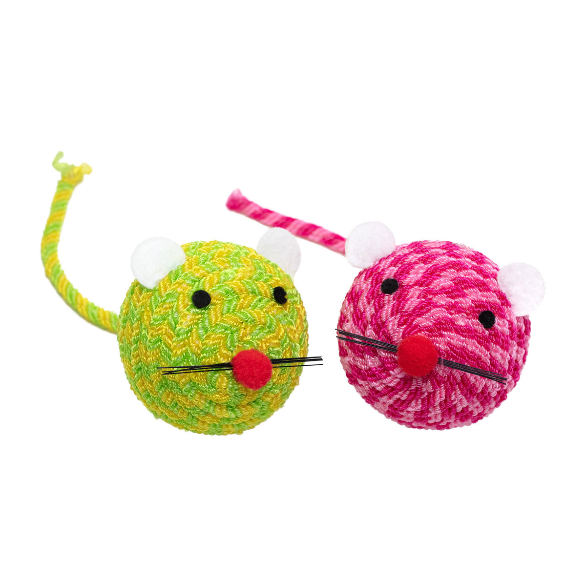 AQPET FRIENDS Katzenspielzeug Bunte Maus, umstricktes Katzenspielzeug - 13 cm
